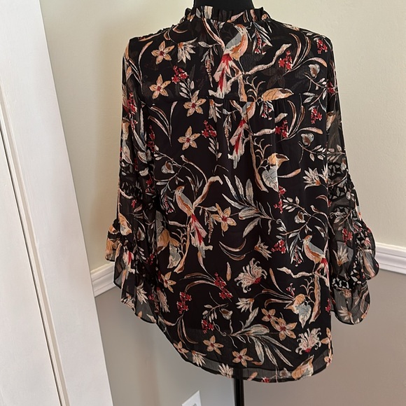 Maeve Floral Peasant Blouse, Size L - Picture 7 of 15